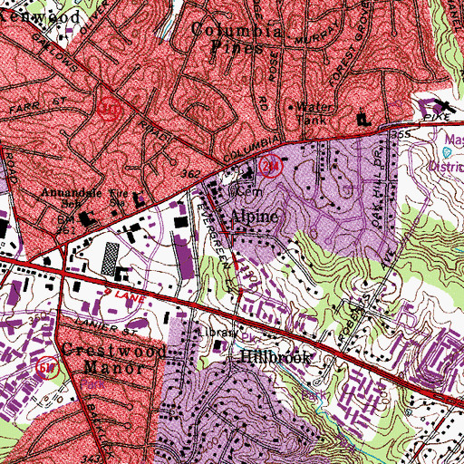 Topographic Map of Alpine, VA