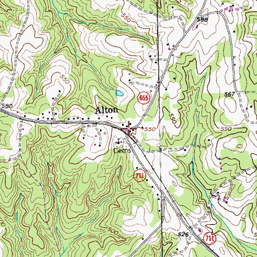 Topographic Map of Alton, VA