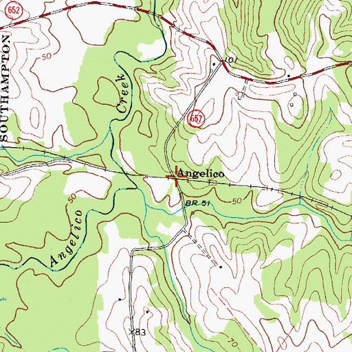 Topographic Map of Angelico, VA