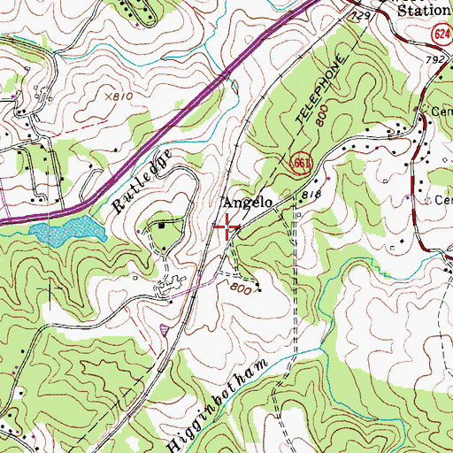 Topographic Map of Angelo, VA
