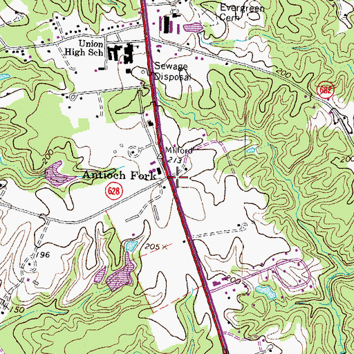Topographic Map of Antioch Fork, VA