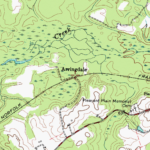 Topographic Map of Arringdale, VA