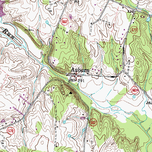 Topographic Map of Auburn, VA