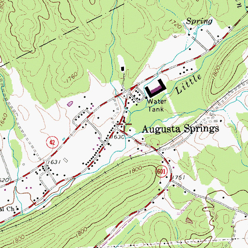 Topographic Map of Augusta Springs, VA