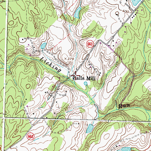 Topographic Map of Balls Mill, VA