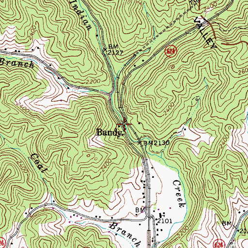 Topographic Map of Bandy, VA