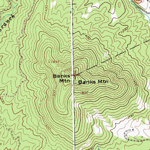 Topographic Map of Banks Mountain, VA