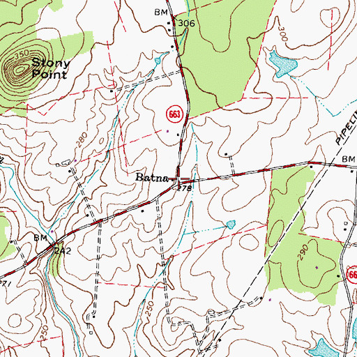 Topographic Map of Batna, VA