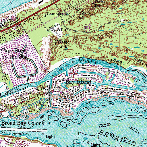 Topographic Map of Bay Island, VA