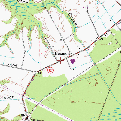 Topographic Map of Beamon, VA