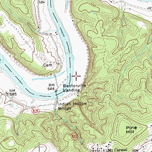 Topographic Map of Bentonville Landing, VA