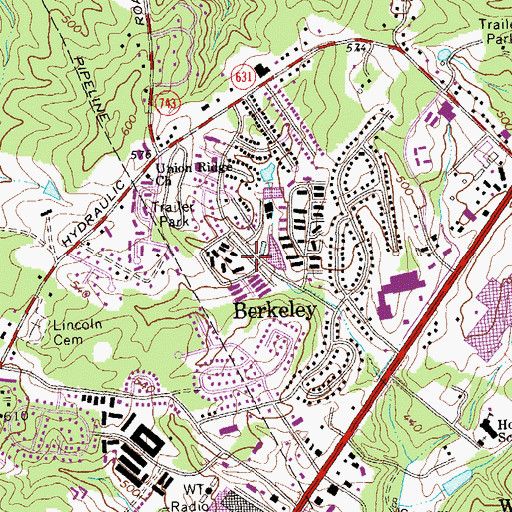 Topographic Map of Berkeley, VA