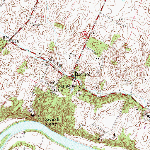 Topographic Map of Bethel, VA