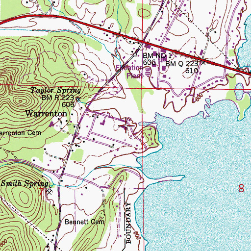 Topographic Map of Warrenton School (historical), AL