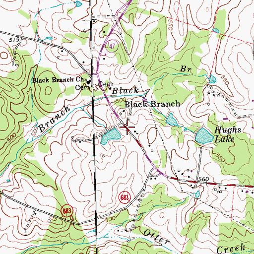 Topographic Map of Black Branch, VA