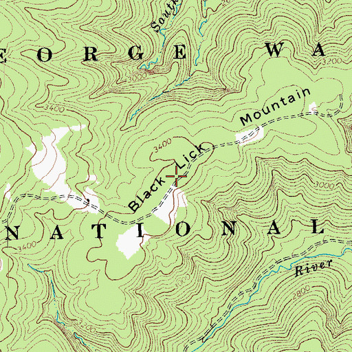 Topographic Map of Black Lick Mountain, VA