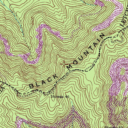 Topographic Map of Black Mountain, VA