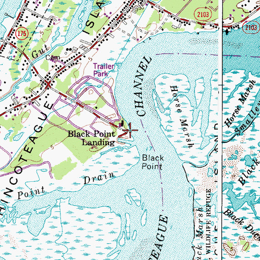 Topographic Map of Black Point Landing, VA