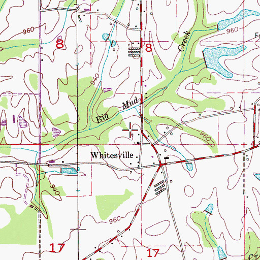Topographic Map of Whitesville School (historical), AL