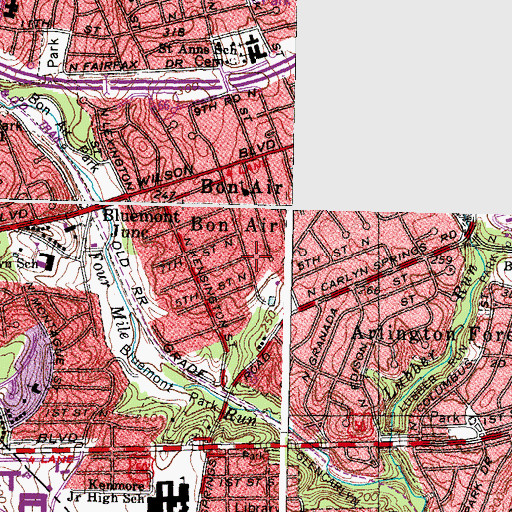 Topographic Map of Bon Air, VA