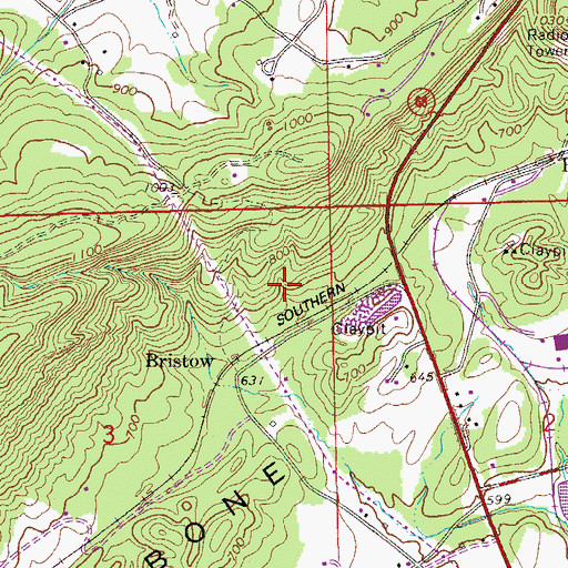 Topographic Map of Bristow Spring, AL
