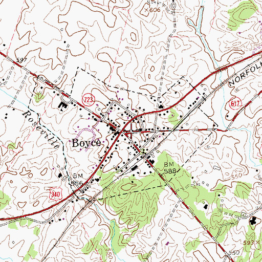 Topographic Map of Boyce, VA
