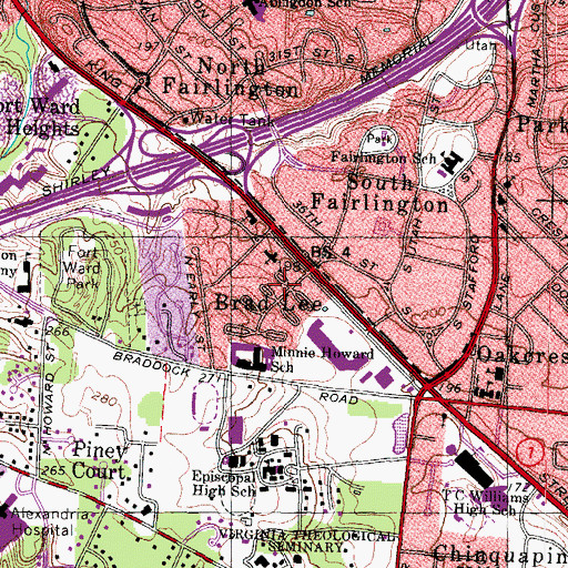 Topographic Map of Brad Lee, VA