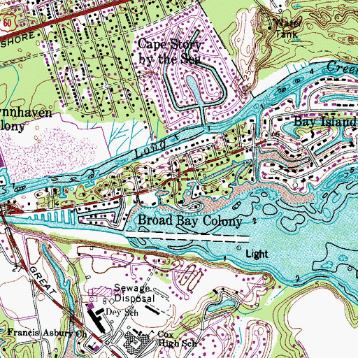 Topographic Map of Broad Bay Colony, VA