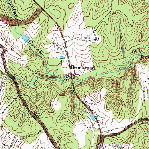 Topographic Map of Brockroad, VA