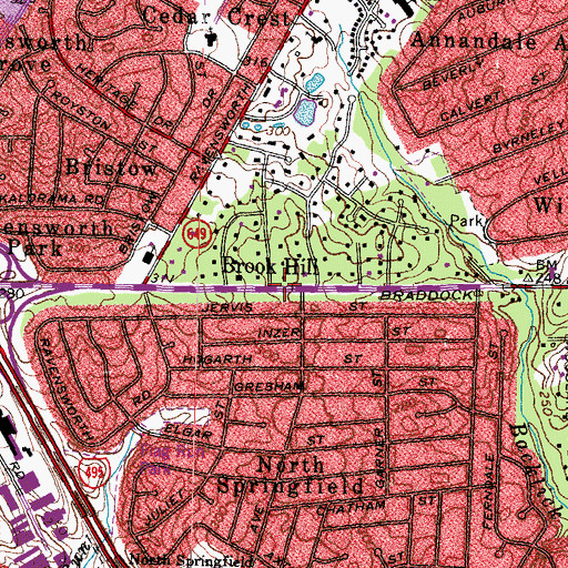 Topographic Map of Brook Hill, VA