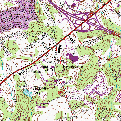 Topographic Map of Brookville, VA
