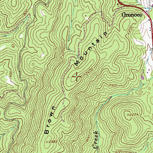 Topographic Map of Brown Mountain, VA
