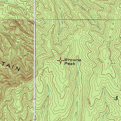Topographic Map of Browns Peak, VA
