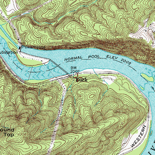 Topographic Map of Buck, VA