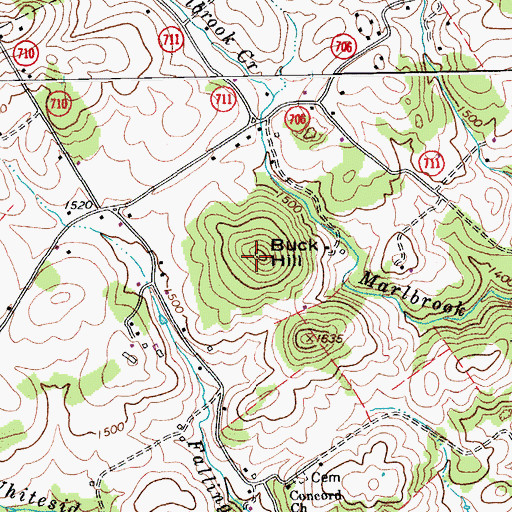 Topographic Map of Buck Hill, VA