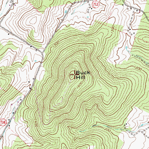 Topographic Map of Buck Hill, VA
