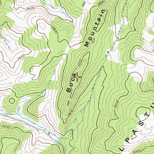 Topographic Map of Buck Mountain, VA