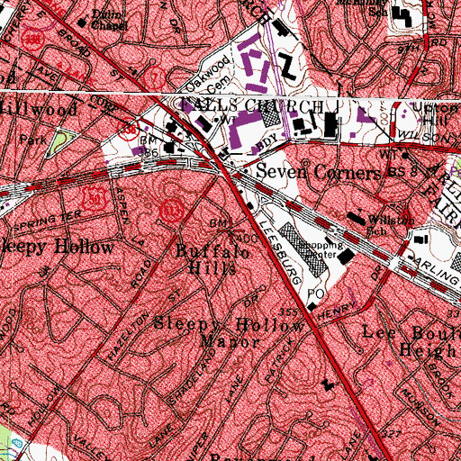 Topographic Map of Buffalo Hills, VA