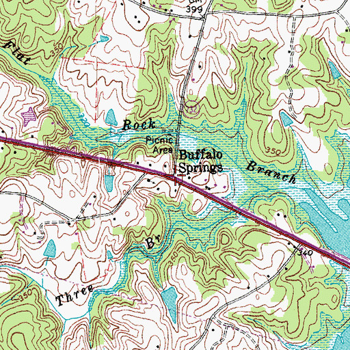 Topographic Map of Buffalo Springs, VA