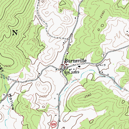 Topographic Map of Burnsville, VA