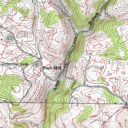 Topographic Map of Bush Mill, VA