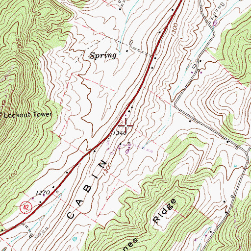 Topographic Map of Cabin Hill, VA