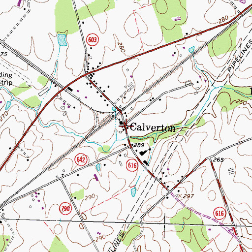 Topographic Map of Calverton, VA