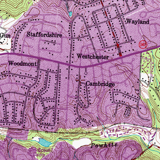 Topographic Map of Cambridge, VA