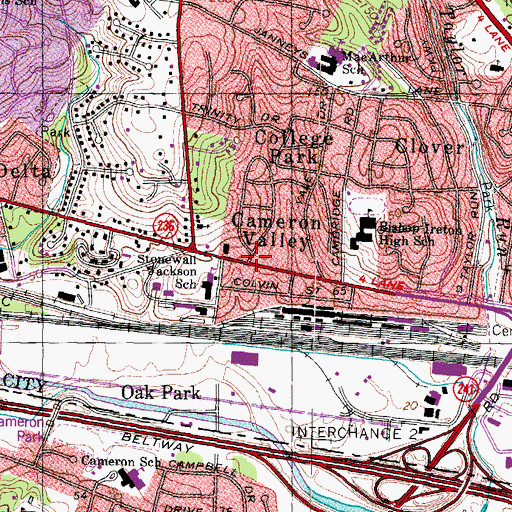 Topographic Map of Cameron Valley, VA