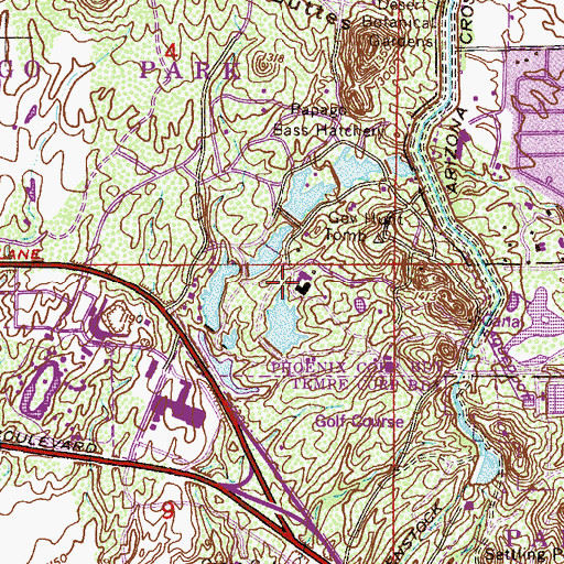Topographic Map of Phoenix Zoo, AZ