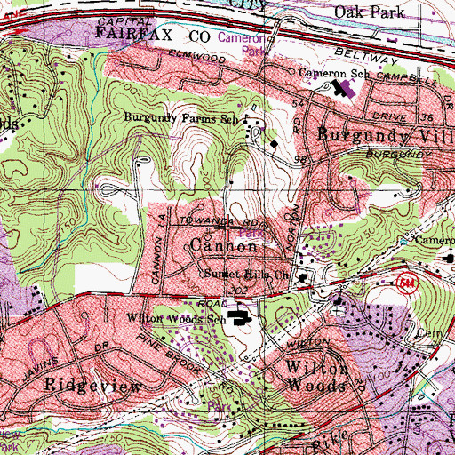 Topographic Map of Cannon, VA