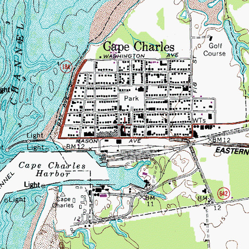 Topographic Map of Cape Charles, VA