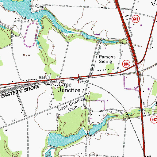 Topographic Map of Cape Junction, VA