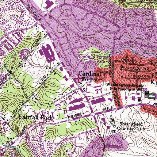 Topographic Map of Cardinal Forest, VA